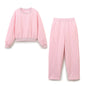 Flannel Sweater Elastic Waist Casual Straight Pants