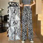 Draping Mopping Pants Straight Ink Painting Dye Pants For Women