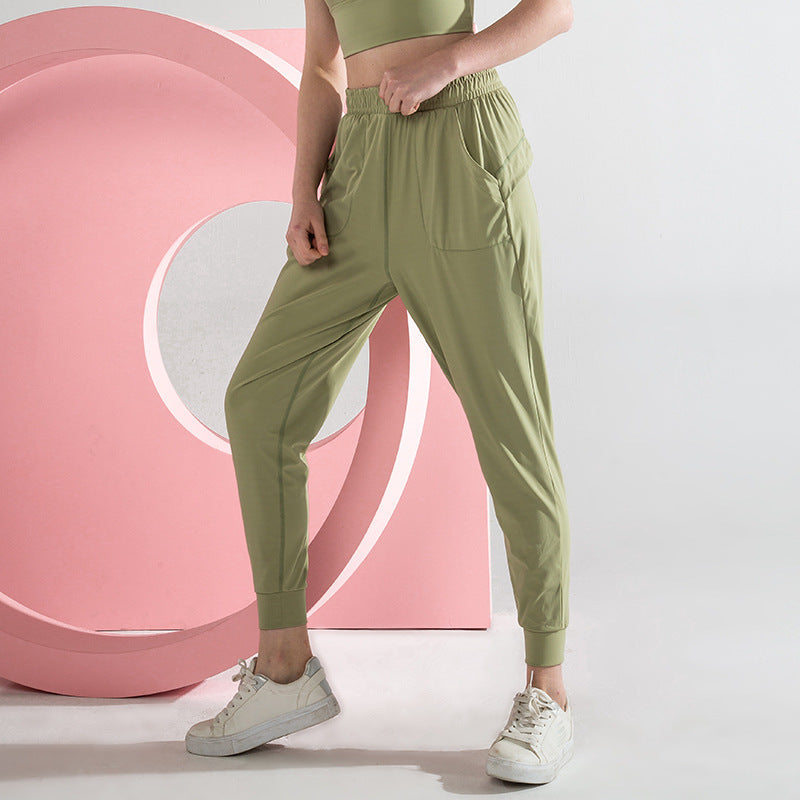 Sports Casual Pants Women Loose Foot Pants Breathable Running