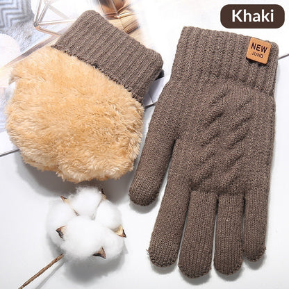 Autumn And Winter Touchscreen Gloves For Men With Fleece Lining