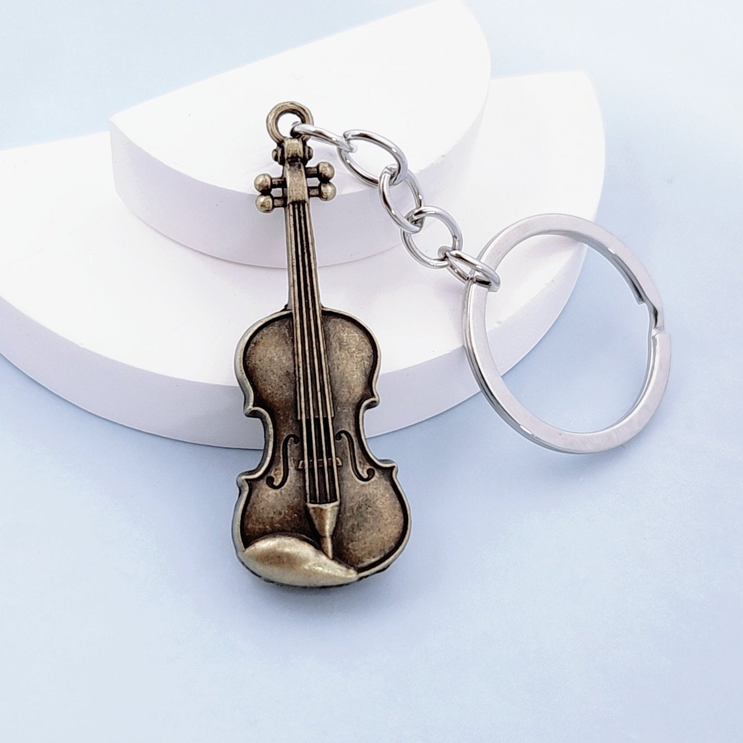 Retro Guitar Violin Keychain Accessory Pendant