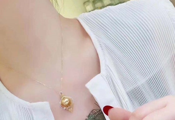 Gold pearl sterling silver color separation k gold craft pendant earrings set