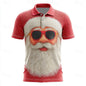 Men's 3D Digital Printing Christmas Santa Reindeer Polo Collar Short Sleeve