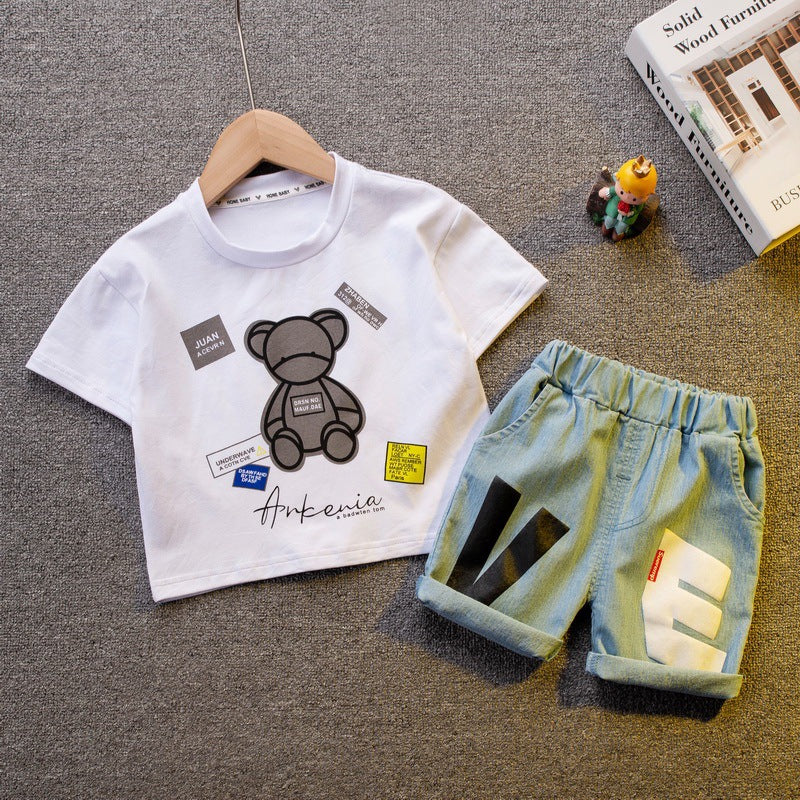 Summer New Cotton Baby Boy And Baby Girl Short-sleeved Shorts Two-piece Set