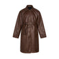 Leather Mid-length Trench Coat Men And Women