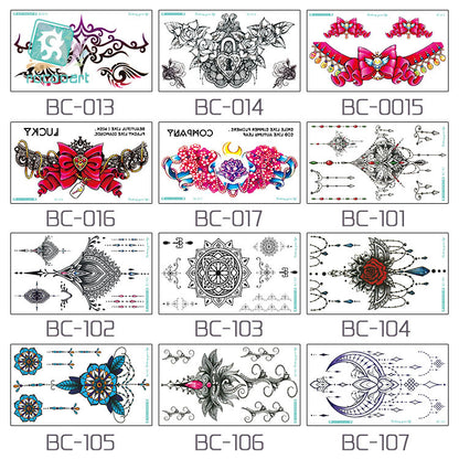 Supply new color tattoo stickers waterproof personality fashion chest stickers sternal stickers tattoo stickers tattoo