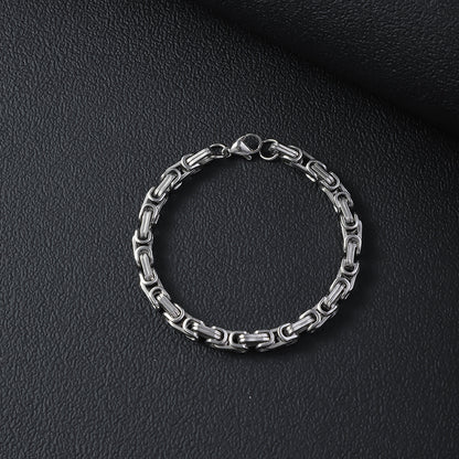 Stainless Steel Bracelet That Wont Fade Cuban-link Chain Fashionable Versatile Washable Titanium Steel Bracelet