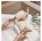 Women's Stiletto Pointed Pearl Transparent High Heel Pumps
