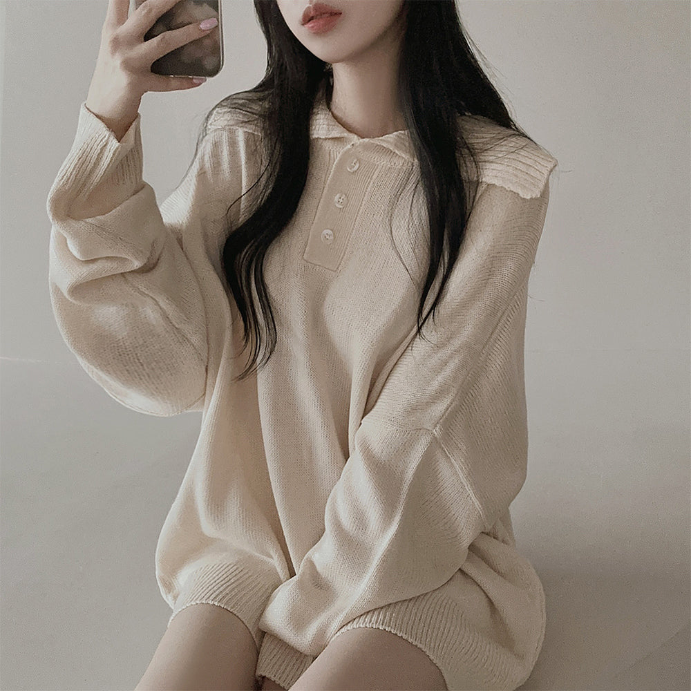 Thickened Sweater Single-breasted Woolen Skirt