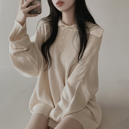 Thickened Sweater Single-breasted Woolen Skirt