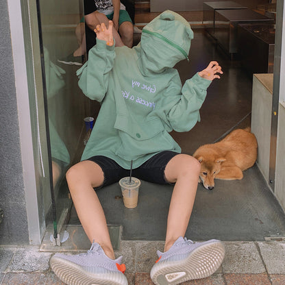 Avocado green plus velvet sweatshirt