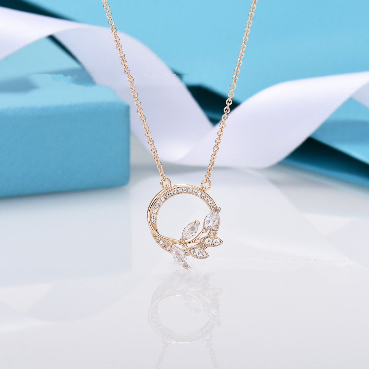 Diamond Vine Ring Necklace For Women