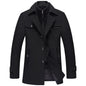 Men Woolen Coats Winter Slim Fit Warm Overcoats Brand Detachable Collar Casual Wool Blends Trench Coats SL-F053