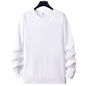 White Long Sleeve T Shirt Solid Color Cotton Base Layer