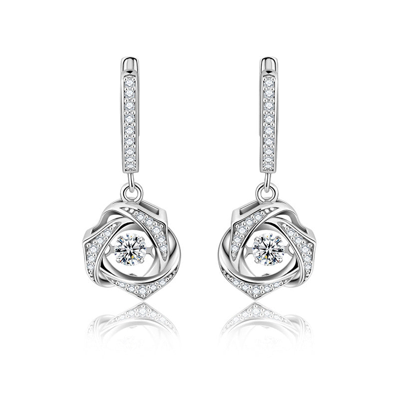 Bright Heart Women's Light Luxury Sterling Silver Earrings