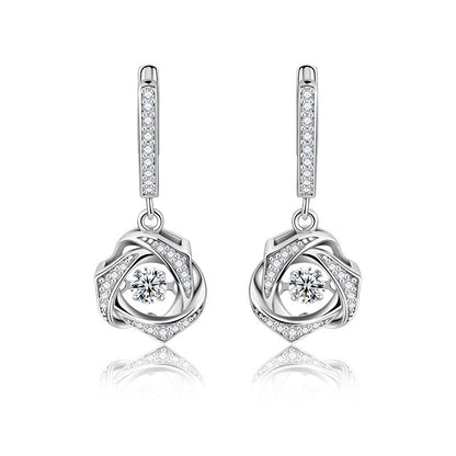Bright Heart Women's Light Luxury Sterling Silver Earrings