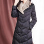 Fashion Warm Mink Fur Collar Thin And Thick Down Jacket Women