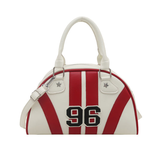 .Colorful Stripe Contrast Single Shoulder Bag Stylish Commuter Handbag Crossbody Bag