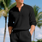 Heavyweight Ribbed Long-sleeve Men's Relaxed-fit Casual Base Layer Shirt