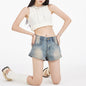 American Retro Denim Super Short Shorts Women