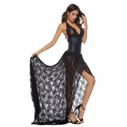 Casual New Lace Mesh Long Dress Women