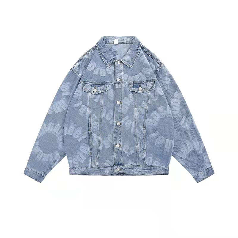 Women's Fashion Loose Jacket Denim Pants Set