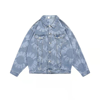 Women's Fashion Loose Jacket Denim Pants Set