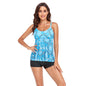 Women's Two-piece Printed Swimsuit Sling Backless Dress Swimsuit