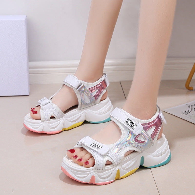 Summer New Style Rainbow Bottom Sports Sandals Women