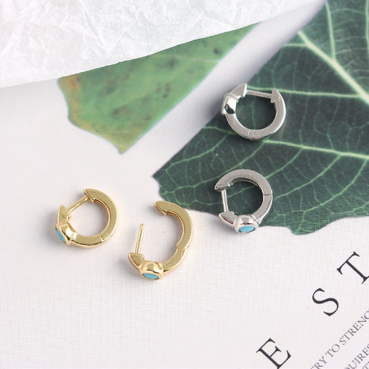 Light Luxury S925 Sterling Silver Blue Zircon Earrings