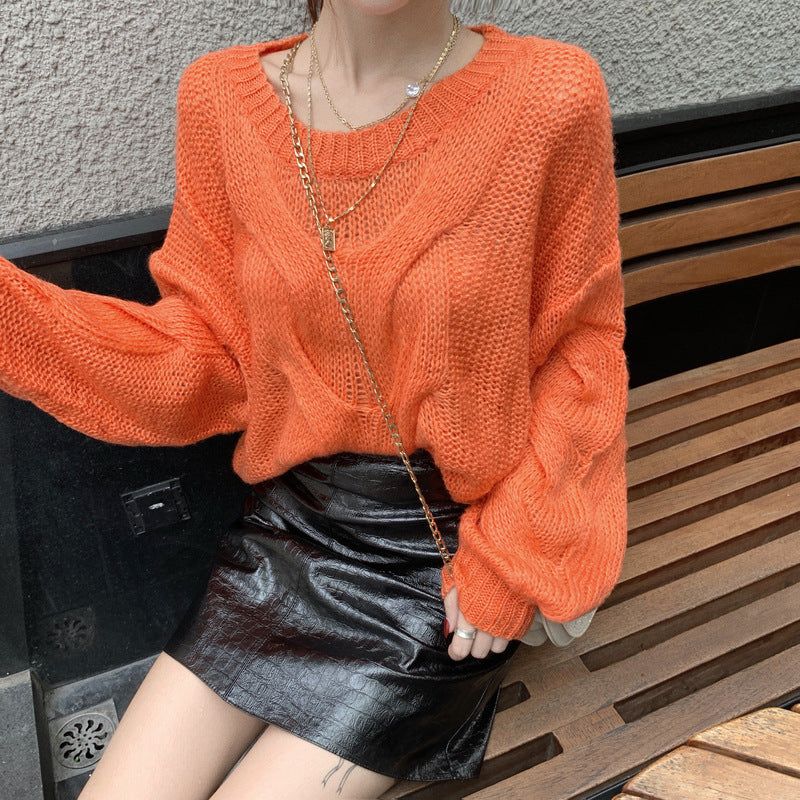 Fashion casual sweater skirt suit