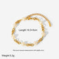 K Gold Stainless Steel Bracelet 6  Water Pearl Chain