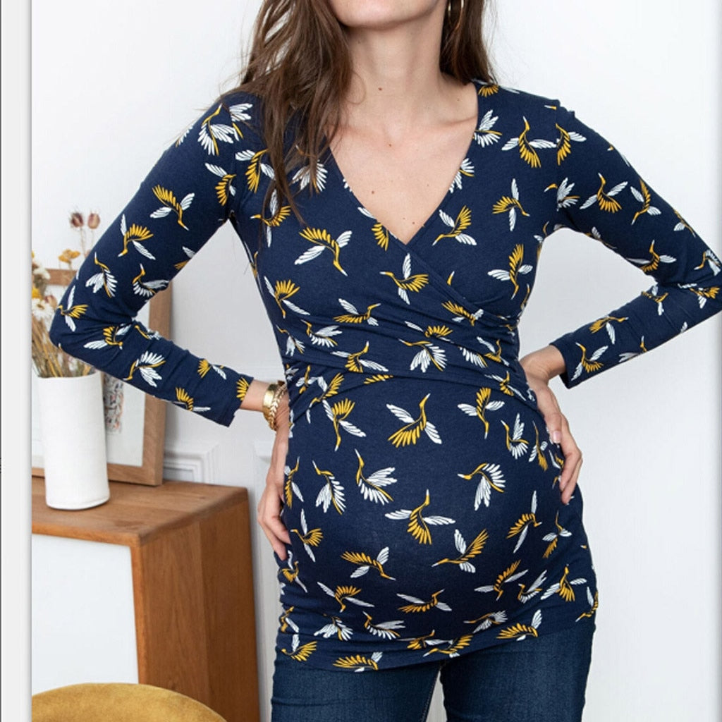 Maternity shirt breastfeeding top