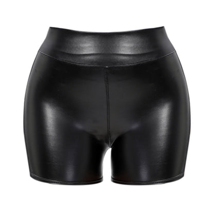 PU Leather Tight Shorts For Women