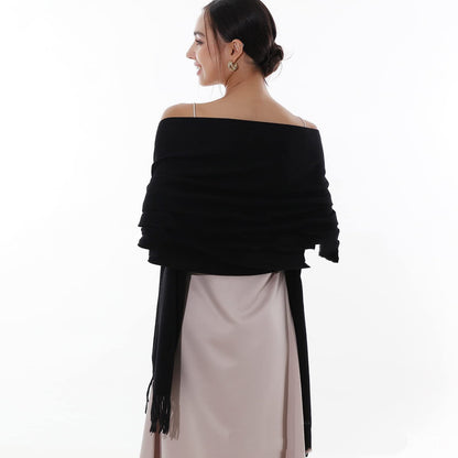 Women's Cashmere-like Scarf Solid Color Tassel Simple All-match Wrap