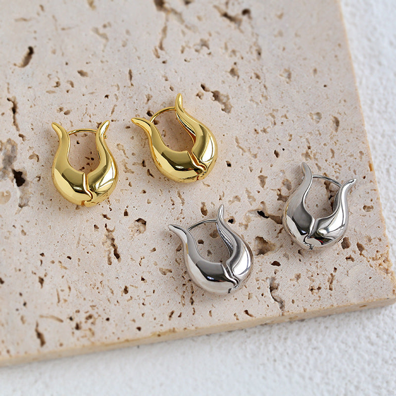 Real Gold Plating Fashion Geometric Earrings Gold