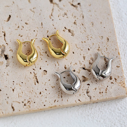 Real Gold Plating Fashion Geometric Earrings Gold