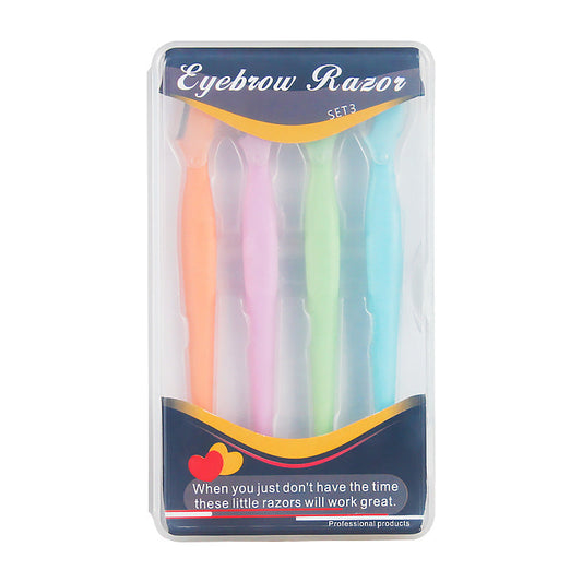 4 Pcs Straight Handle Round Head Eyebrow Trimmer Beauty Tools Beginner Anti-scratch Eyebrow Trimmer Eyebrow Razor Portable Face Razor Eye Brow Epilation Hair Removal Cutters Safety Razor Woman Makeup