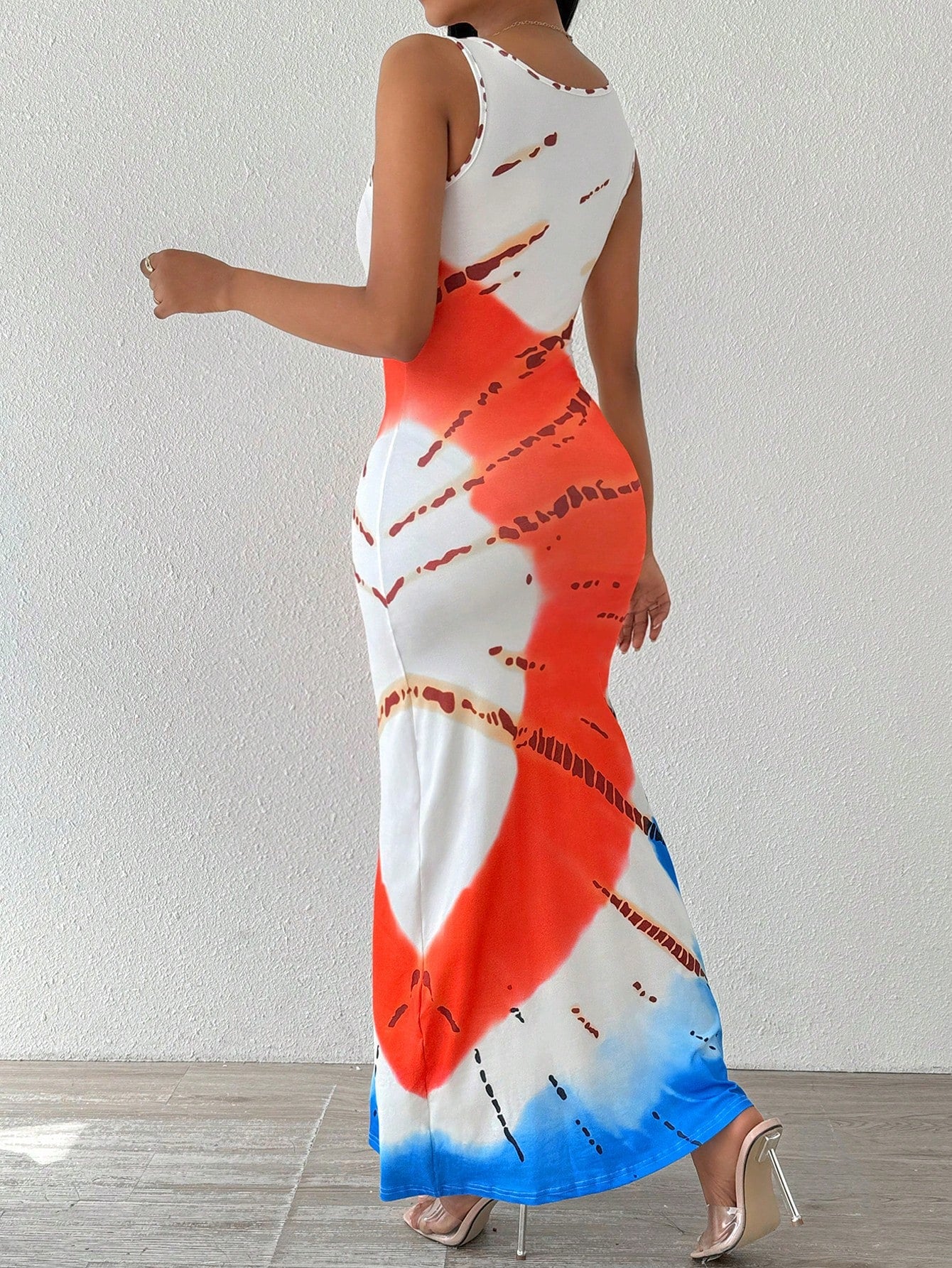 Women Fashionable Long Dress With Waistline Maxi Women Outfit