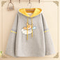 Printed hooded plus fleece sweatshirt