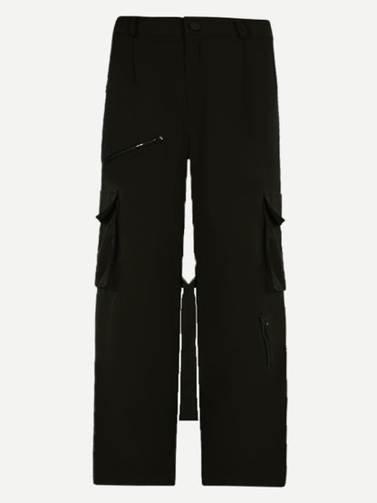 High Waist Slim Straight Baggy Pants
