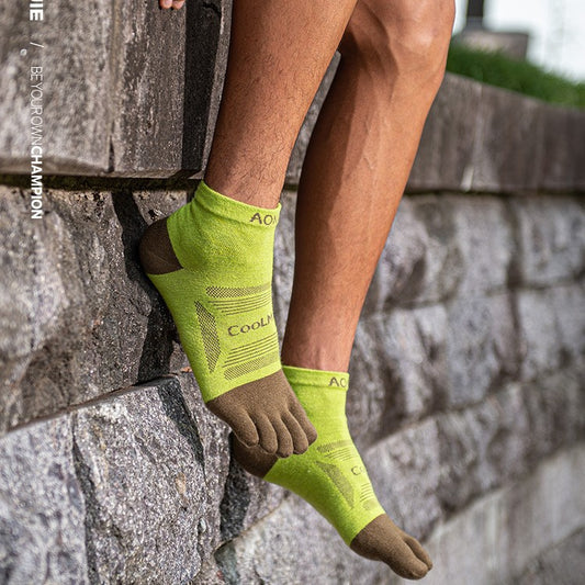 Professional Mid-Calf Five-Finger Running Socks For Outdoor Marathons