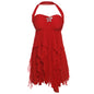Ins Halter Neck Backless Dress Summer Sexy Printed Irregular Mesh Short Dresses For Evening Party Club Women's Clothing