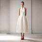 Fashion Women Pleated Patchwork Long Dress