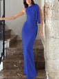 One-shoulder Ribbon Long Dress Ins Fashion Slim Sleeveless Dresses For Evening Party Club Clothing Women