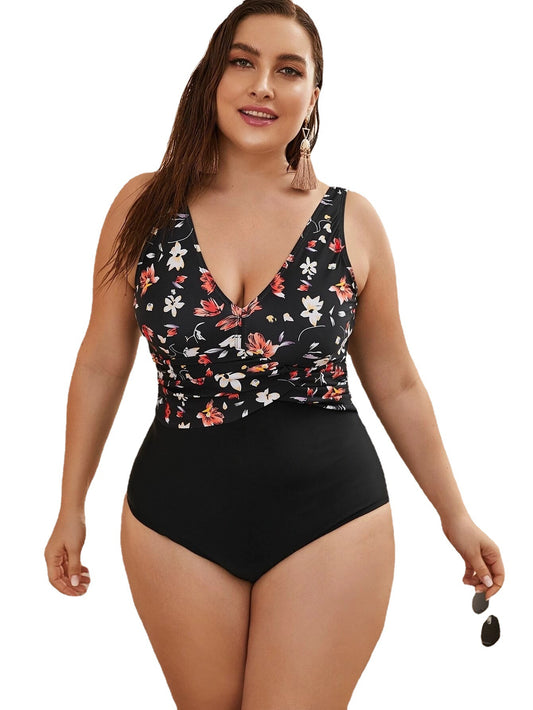 Bikini Plus Size One-piece Printed Swimsuit For Women