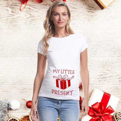 Christmas short sleeve maternity dress