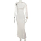 One-shoulder Ribbon Long Dress Ins Fashion Slim Sleeveless Dresses For Evening Party Club Clothing Women