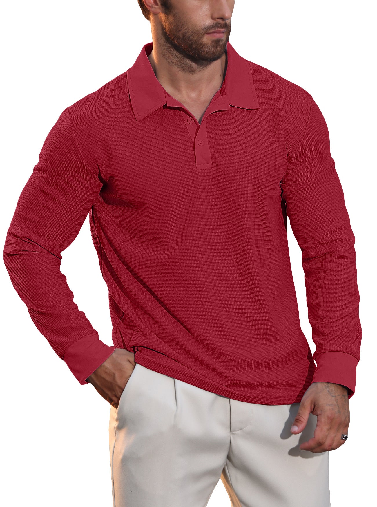 Men's Lapel American Casual Vacation Long Sleeve