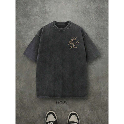 Vintage Washed Double-sided Printed T-shirt